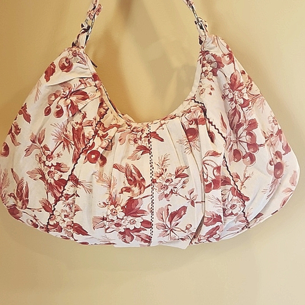 Vintage April Cornell Toile Cherry Cherry Hobo Bag💖💖💖NWT - Picture 3 of 5
